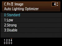 Canon EOS 5D Mark II - auto lighting optimzer